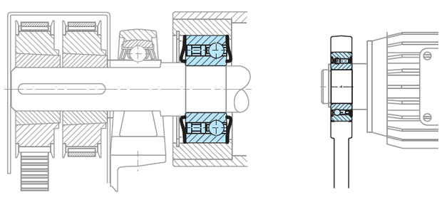 Mounting example of CSK Type One Way Bearing Sprag Clutch