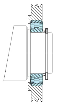 Mounting example of One way clutch bearing ASK