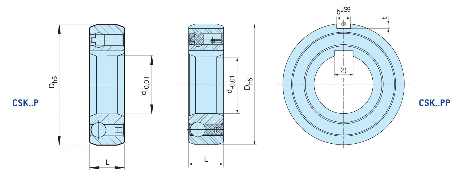 Different types of CSK...P-2RS CSK...PP-2RS One way clutch