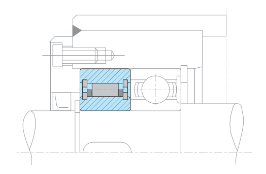 Mounting example of Overrunning clutch one way AS(NSS)