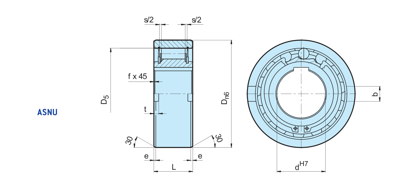 Different Sizes of NFS ASNU Cam Clutch Backstop Bearing