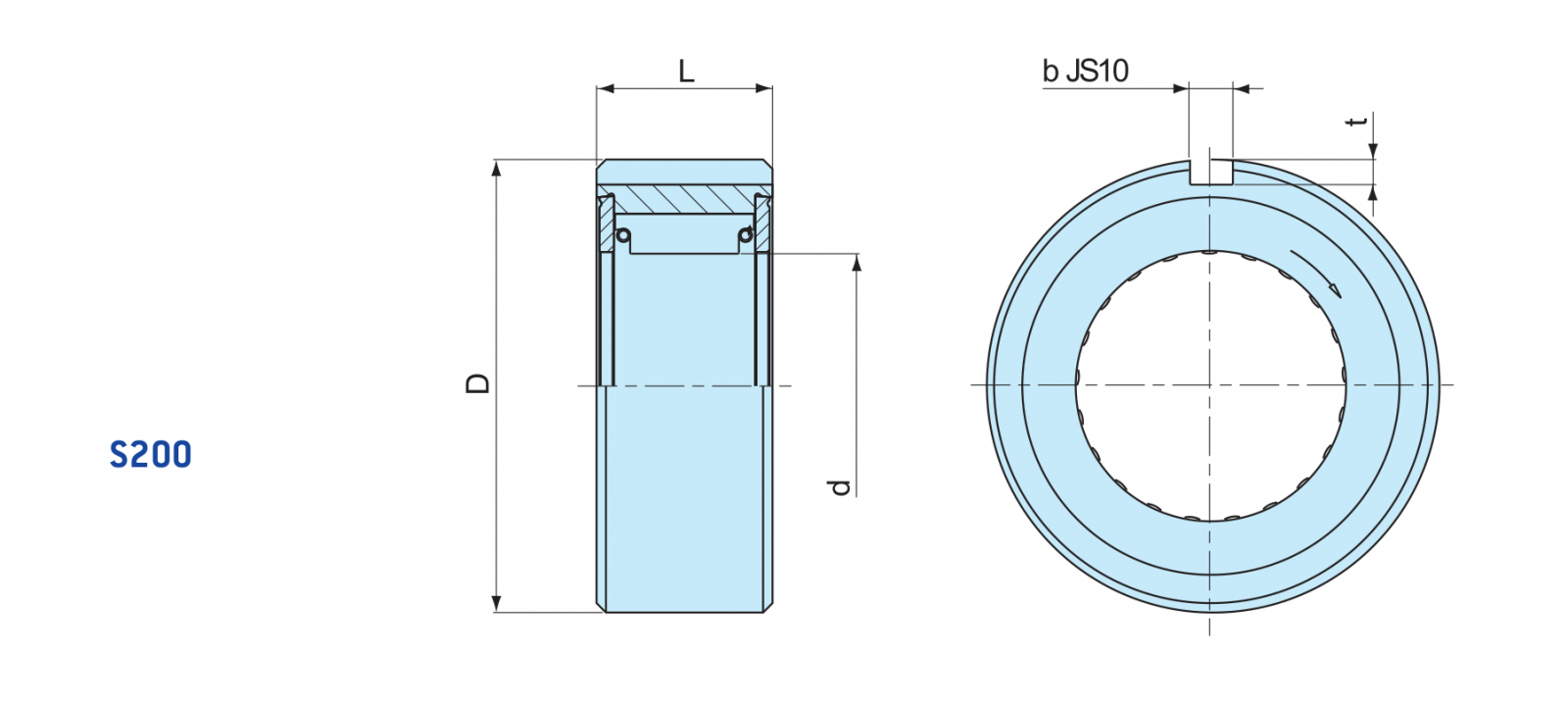 Sizes of Sprag one way clutch S200