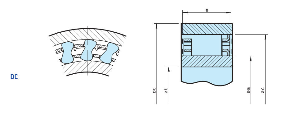 Sizes of Sprag Type One Way Clutch Bearing DC