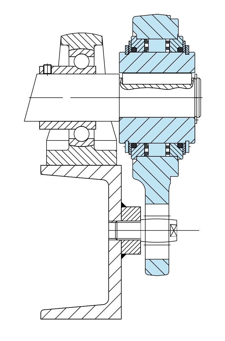 Mounting example of Cam clutch(backstop)RSBW