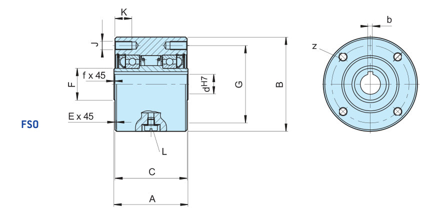 Sizes of Freewheel clutch FSO(HPI)