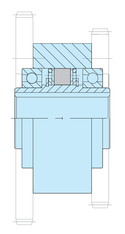 Mounting example of Freewheel Overrunning Clutch RIZ RINZ