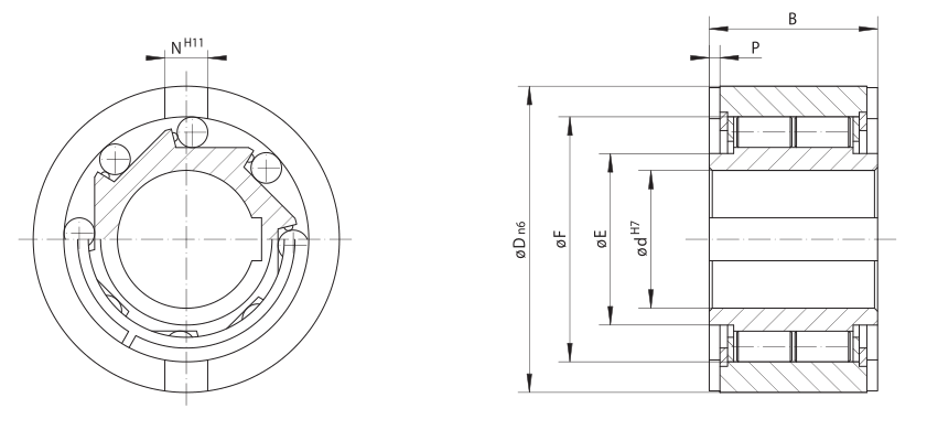 Sizes of Internal Freewheels FN