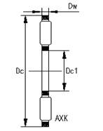 Sizes of AXK Thrust Needle Roller Bearings