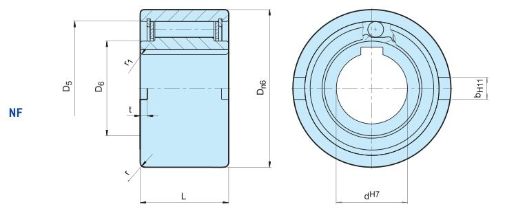 Sizes of NF8-NF150 Cam Clutch One Way Bearings