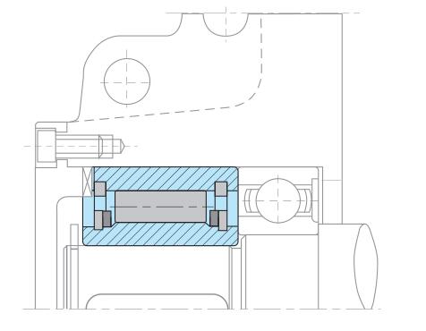 Mounting example of AE12-AE70 Roller Freewheel Bearing Clutch