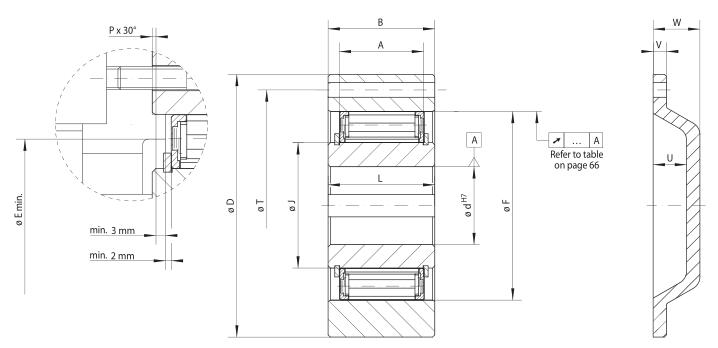 Sizes of Backstop cam clutch FXM140-50SX