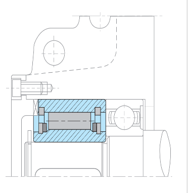 Mounting example of ASNU NFS One Way Bearing Cam Clutch