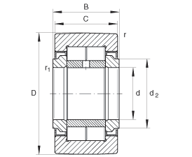 Sizes of NUTR Yoke Type Track Roller Bearing